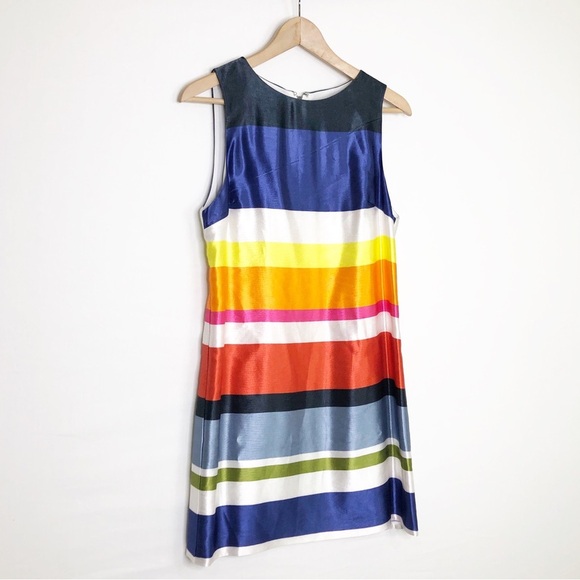 Alice and Olivia Colorful Striped Color blocked Sleeveless Dress - Picture 9 of 11